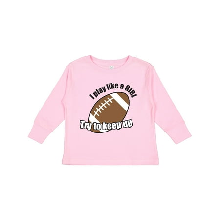 

Inktastic Football - Like a Girl Gift Toddler Toddler Girl Long Sleeve T-Shirt
