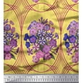 thumbnail image 1 of Soimoi Silk Fabric Geometric & Flower Artistic Printed Fabric 1 Yard 42 Inch Wide, 1 of 3