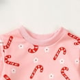 thumbnail image 6 of newwalpole Baby Girl Boy Christmas Clothes Letter Print Sweatshirt Romper Infant Long Sleeve Bubble Romper Winter Outfit Pink for Size 9-12 Months, 6 of 8