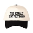 thumbnail image 2 of THIS ACTUALLY IS MY FIRST RODEO Letter Embroidered Color Block Trucker Hat Unisex Adjustable Cotton Breathable Fashion Cap for Travel Daily Wear, 2 of 10