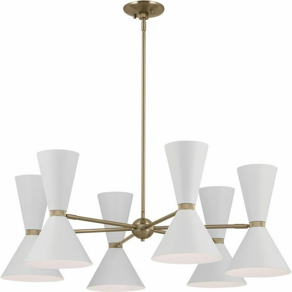 12 Light Chandelier-13.5 inches Tall and 38.75 inches Wide-Champagne Bronze/White Finish Bailey Street Home 147-Bel-5016786