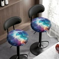 thumbnail image 2 of Tutolipy Glitter Galaxy Round Bar Stool Cover 2 Pieces, Soft Elastic Slipcovers for Upholstered Furniture, Dustproof Round Stool Covers Washable Stool Covers, 2 of 5