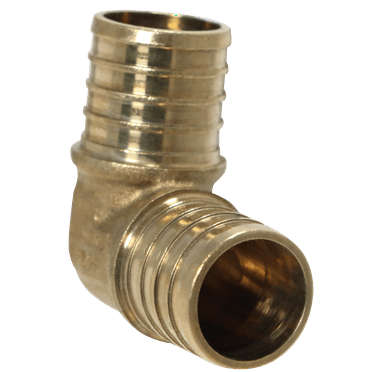 10 Pcs XFITTING Pex 1 Inch x 1 Inch Pex Elbow Brass Crimp Fitting, 23-1-2=10X