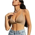 thumbnail image 1 of Sujetador para mujer, cuello en V profundo, inalámbrico, sin costuras, Copa 3/4, Push Up, transpirable, cierre frontal, camiseta, sujetador, 1 of 6