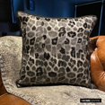 thumbnail image 2 of Funda de cojín para sofá, color negro y gris, decoración del hogar, 35 x 35 cm (14 x 14 pulgadas), piel sintética y ante, diseño de leopardo para Halloween - Spotted Wild, 2 of 8