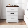 thumbnail image 5 of JOMEED Farmhouse Nightstands Set of 2 with Charging Station, Tall End Table with 3 Drawers Storage, Side Table, Bedside Table for Bedroom, White, 5 of 8