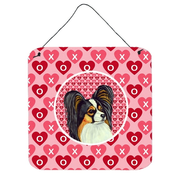 Carolines Treasures LH9165DS66 Papillon Hearts Love and Valentines Day Portrait Wall or Door Hanging Prints 6HX6W