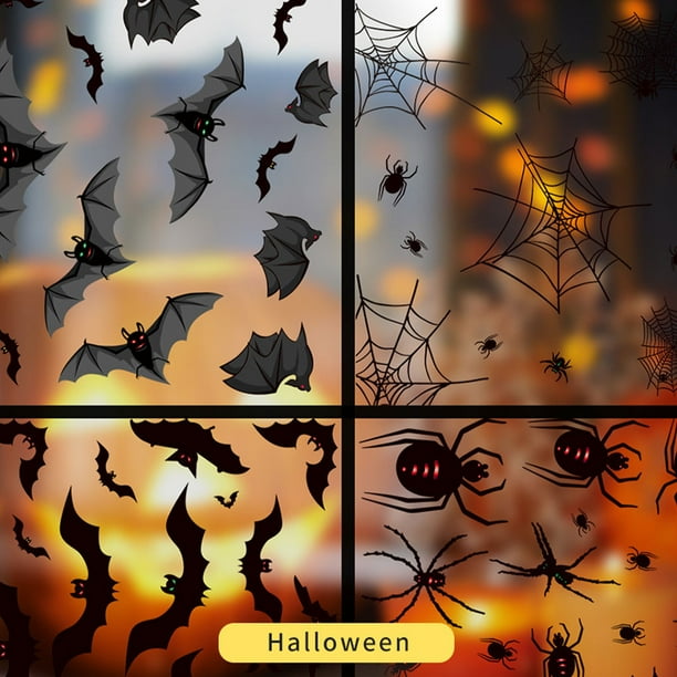 Decoración Halloween Murciélagos 3D - 120 Piezas Para Pared Y Ventana