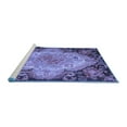 thumbnail image 2 of Ahgly Company Machine Washable Indoor Square Medallion Blue French Area Rugs, 5' Square, 2 of 4