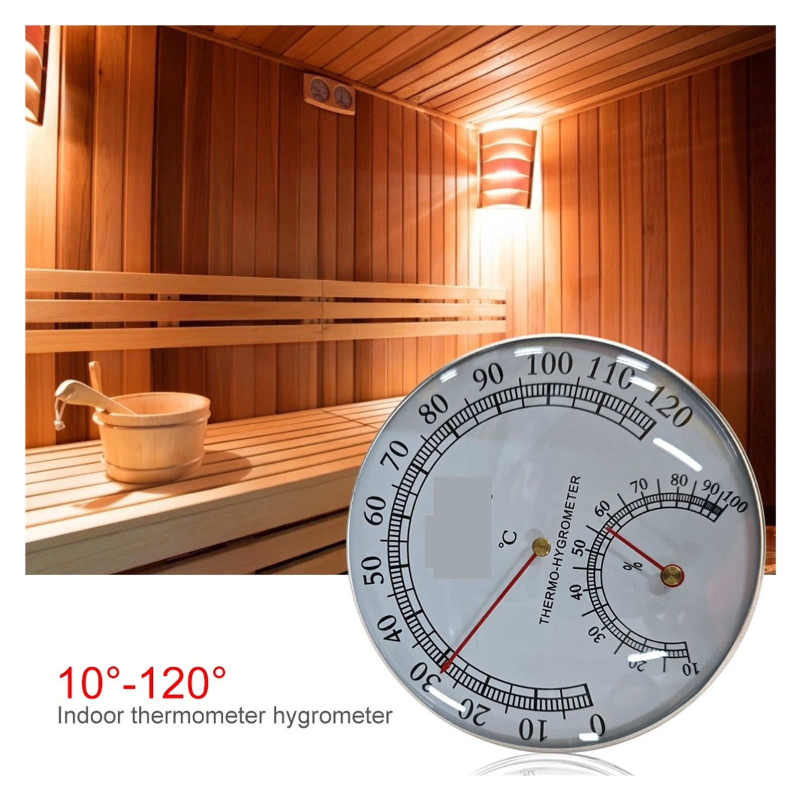 Barometer Hygrometer Thermometer Multiple Pointer Hygrothermograph for Steam Sauna Room ,Fast Response