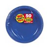 Royal Blue, Big Party Pack, Round Plastic Plates 7", 50 Per Pack