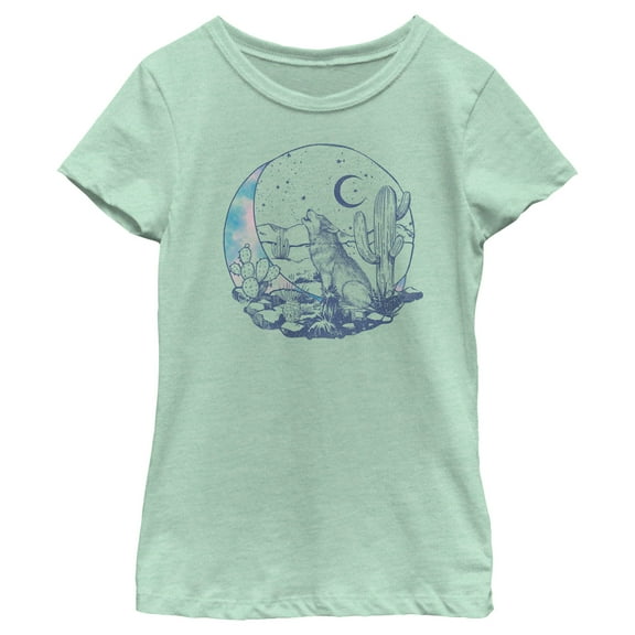 Girl's Lost Gods Howling Wolf Desert Graphic T-Shirt