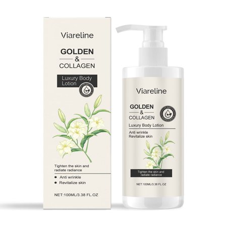Viareline Gold Collagen Body Lotion, Hydrates And Moisturizes Skin Refreshing, Tender And Nourishing Body Lotion
