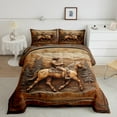 thumbnail image 2 of Manfei Western Cowboy 3 Pieces Queen Comforter Set,Animal Horse Ultra Soft Bedding Sets,Lodge Cabin Bedding Comforter Set,Luxury Boys Bedroom Decor,Reversible, 2 of 8