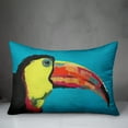 thumbnail image 3 of Creative Products Bright Jungle Toucan on Teal 14x20 Indoor / Outdoor Pillow, 3 of 9