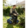 thumbnail image 2 of YUSAZENS Tabouret de Jardin Roulant Rotatif à 360Degrees avec Poignée Rétractable 4 Roues Cadre Double Dossier Accoudoir Structure en Fer et Caoutchouc Bleu Gentiane, 2 of 8