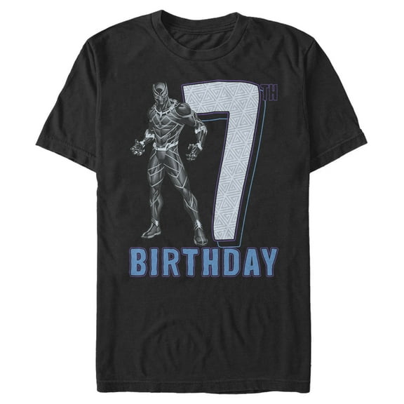 Men's Marvel Black Panther 7th Birthday  Graphic Tee Black 3X Large