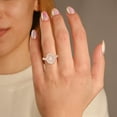 thumbnail image 2 of AFFY Double Halo Solitaire Engagement Ring for Women, IGI Certified 1.05 Carat (ctw) Oval And Round Lab Grown Diamond Ring In 14K Solid Rose Gold F-G, VS-SI Quality Ring Size-8.5, 2 of 6
