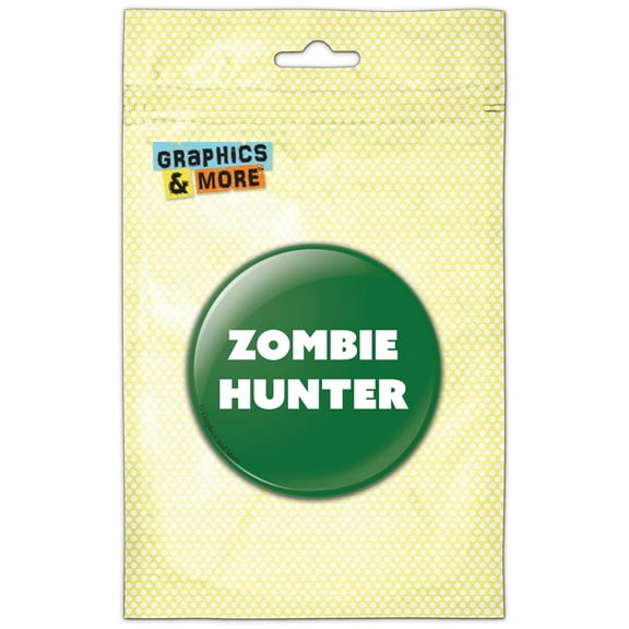 Zombie Hunter Green Refrigerator Button Magnet