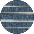 thumbnail image 2 of Rugs.com Jill Zarin Outdoor Collection Rug – 4' Round Blue Flatweave Rug Perfect For Kitchens, Dining Rooms, 2 of 9