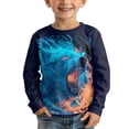 thumbnail image 3 of FUIALDOLG 15-16 Years Boys Shirts Long Sleeve Galaxy Wolf Space Crew Neck T-Shirts Casual Loose Tops Kids Winter Layering Tees, 3 of 6
