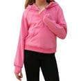 thumbnail image 3 of Long Sleeve Kids Hooded Half Zipper Casual Hoodie Sweatshirt With Cangaroo Pocket, 3 of 5