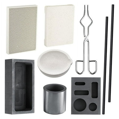 

9 Pcs Graphite Torch Melting Casting Kit Graphite Crucible Set Ingot Torch Melting Kit for Metal Gold Silver and Copper