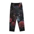 thumbnail image 6 of Fotbe Rose Full Moon Black Wolf Women's Pajama Pants,Sleepwear Pants,Pj Bottoms Drawstring And Pockets-Medium, 6 of 7