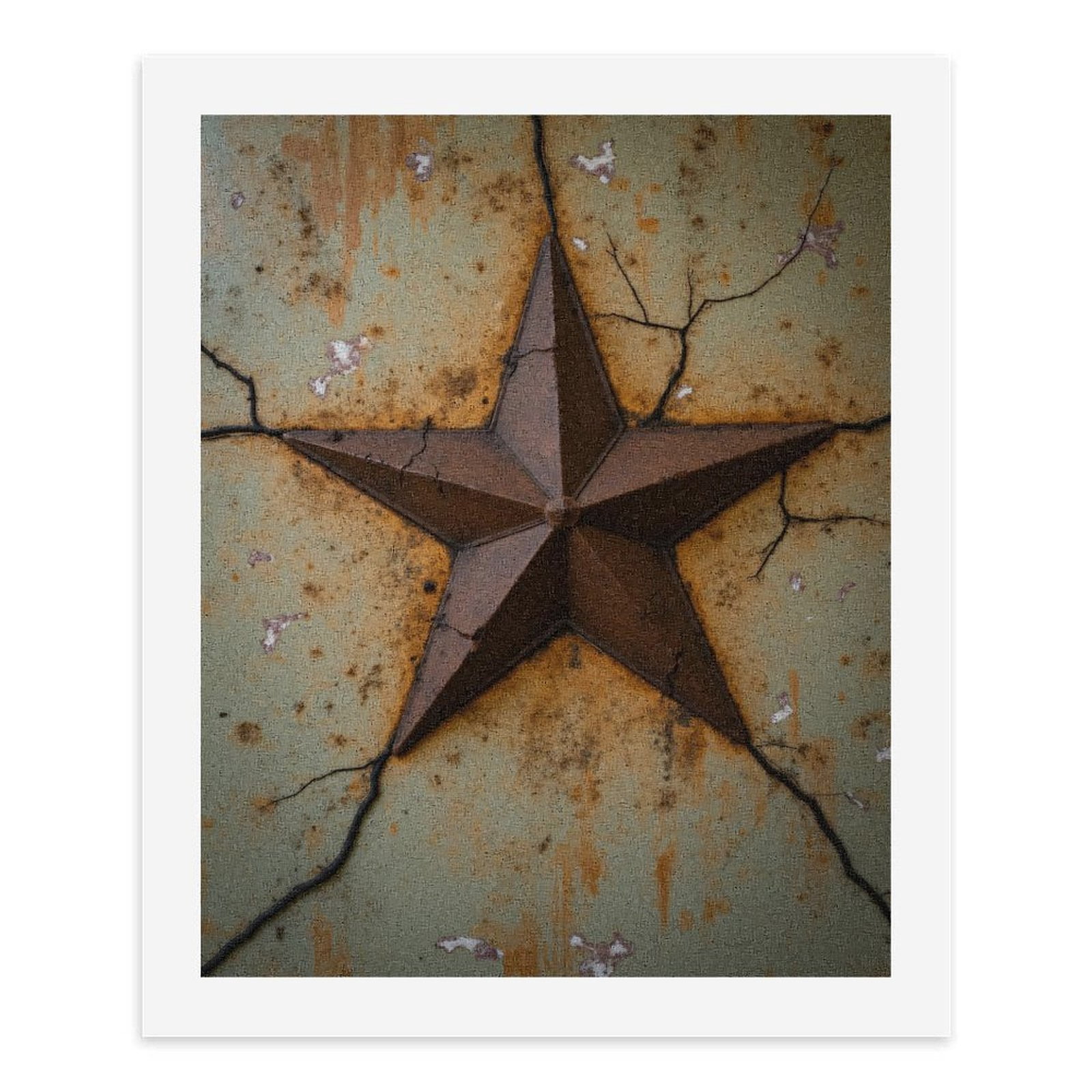 Paint By Numbers Kit for Adults Beginner - DIY Rustic Star Weathered Metal Art Canvas Painting Kits for Adults, Frameless Paint By Number for Adults for Home Wall Decor 16x20 Inch