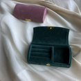 thumbnail image 3 of Caja de joyería arqueada de primera calidad, bolsa de almacenamiento de joyas portátil de viaje, caja de almacenamiento de joyas para aretes y pulseras, azul oscuro, 3 of 5