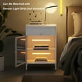 thumbnail image 5 of Glavbiku Metal Nightstand Set of 2,Side Table,End Table with Flip Cubby & 1 Glass Door,,White,Adult, 5 of 13