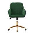 thumbnail image 6 of New Adjustable Velvet Office Chair with Gold-Plated Base - Ergonomic Swivel Design, Memory Foam Cushion for Home/Office, 6 of 8