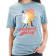 thumbnail image 3 of Oversized Turkey Thanksgiving Graphic Design Unisex Ring Spun Combed Cotton Short Sleeve Deluxe Jersey T-Shirt - Blue Mist 3XL, 3 of 4