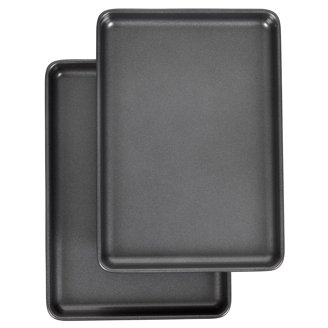12-Piece Baking Sheet Set - Stainless Steel Cookie Sheets 9x7 Inch, Oven Safe & Dishwasher Safe Pans
