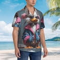 thumbnail image 5 of Daiia Lady Duck Hawaiian Shirt for Men Gentle Cotton Regular Short Sleeve Casual-Small, 5 of 9