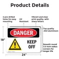 thumbnail image 2 of (2 Pack) Keep Off OSHA Danger Sign 24 Inch X 18 Inch Indoor / Outdoor Rust-Free Aluminum Metal Signs for Workplace, Workshop, and Construction Site, Made in the USA, 2 of 8