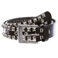 thumbnail image 2 of Snap On Punk Rock Silver Star Studded Grommets Full Grain Leather Jean Belt, 2 of 4
