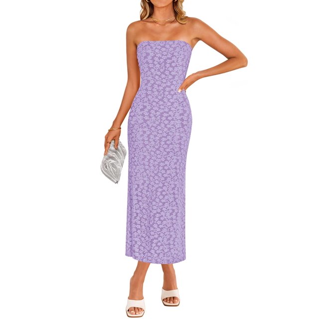 Vestido ZESICA para mujer, verano 2025, estilo bohemio, floral, morado, talla XL