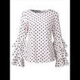 thumbnail image 3 of Blusa de con Mangas Acampanadas y Lunares para Mujer, Talla Grande, con Mangas Plegadas XL, 3 of 7