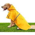 thumbnail image 1 of HZKAICUN Orange Dogs Raincoat, Adjustable Stylish Dog Hoodie Poncho with Safety Reflective Strip Design for Medium Large Dogs (L), 1 of 6