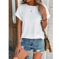 thumbnail image 4 of Hauts à Manches Courtes pour Femmes Mode Printemps/été Décontractée Ample Col Rond Manches Courtes Haut pour Femmes Aguichant Hauts d'Été pour Femmes Hauts à Manches Courtes T-Shirts pour Femmes Mode, 4 of 7