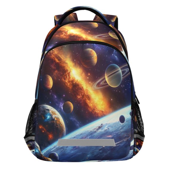 ALAZA Space Planets Pattern Backpack Elementary School Bags Student Bookbag Travel Rucksack