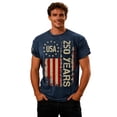 thumbnail image 5 of USA 250th Anniversary Shirt Mens 4th of July T Shirts Short Sleeve Crew Neck Tee Independence Days Top Navy L, 5 of 5