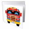 Red, Blue, and Yellow Fire Truck Illustration 1 Greeting Card with envelope gc-339993-5