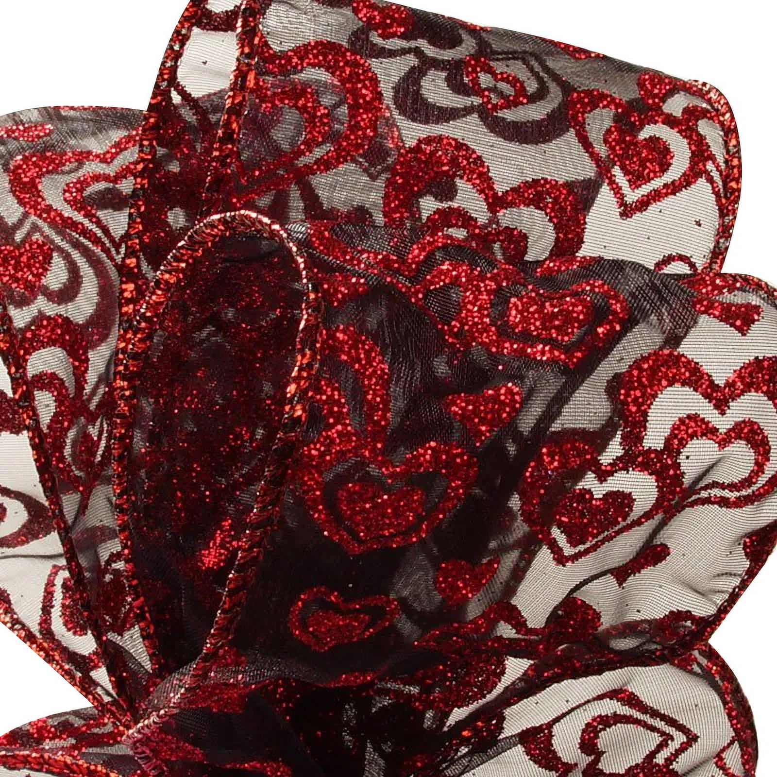 Faux Burlap Valentine Hearts Ribbon - 2 1/2 x 10 Yards — GiftWrap Etc