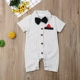 thumbnail image 2 of ITFABS Littile Babies Breasted Chest Pocket Romper for Party Wedding Beach, 2 of 8