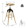 thumbnail image 3 of Gold Bar Stools, Backless Adjustable Height Swivel Round Seat Bar Stool for Kitchen Island, Dining, Bar, 3 of 8