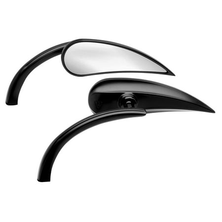 - Arlen Ness 13-400 Micro Die-Cast Rad II Teardrop Mirror - Left - Black