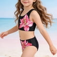 thumbnail image 2 of Kogui Teen Bathing Suits Girl Two-Piece Bikini Swimsuits Kids Tankini Bathing Suit Sport Swimwear Size 11-12 (Black,11-12 Years), 2 of 9