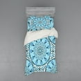 thumbnail image 2 of Ambesonne Moroccan Bedding Set 4 Pcs, Geometrical Mosaics, Queen, Blue White, 2 of 3